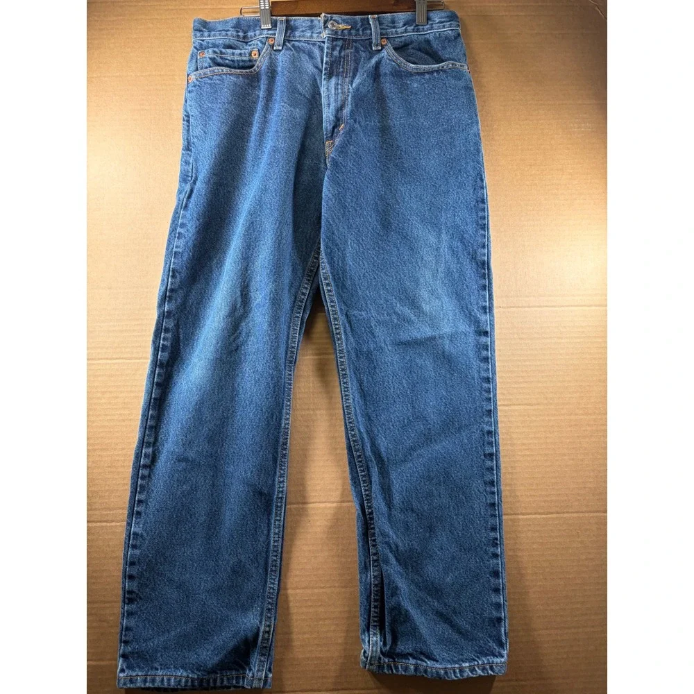 Levi's 505 Regular Fit Jeans Mens 34x30 Blue Denim Straight Leg 100% Cotton